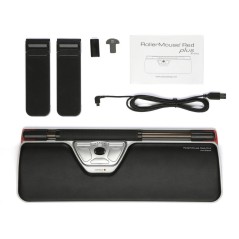 Contour RollerMouse Red Plus - Ergonomic Central Pointing Device in Black & Silver - Enhance Your Productivity!